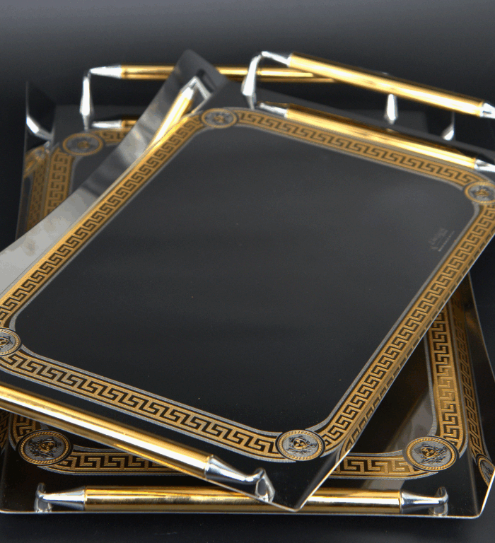 VERSA-Gold Set of 2 Stainless Steel Trays – ELEGANT
