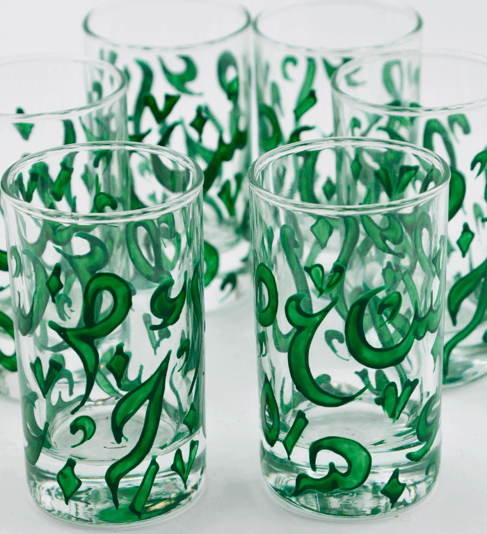 Glass in calligraphy