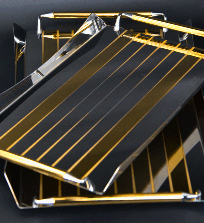 VENERE GOLD - Set of 2 Rectangular Stainless Steel Trays – ELEGANT